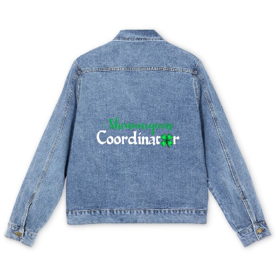 Shenanigans Coordinator Shamrocks St Patricks Day Men's Denim Jackets