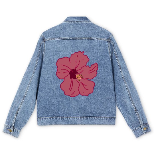 Hibiscus Flower Men's Denim Jackets
