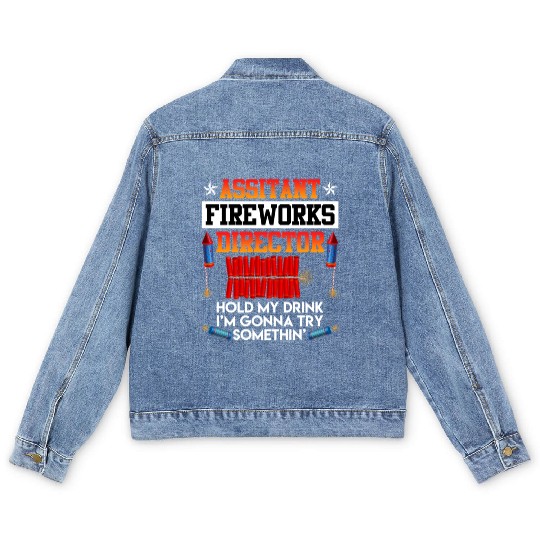 Independence Day Assistant Fireworks Director USA Men's Denim Jackets