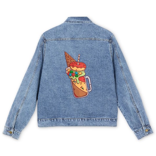 Chocolate Candy Shake Men's Denim Jackets