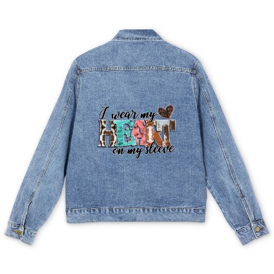 I Wear My Heart On My Sleeve Men's Denim Jackets