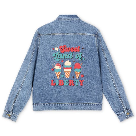 Sweet Land Of Liberty, Independence Day Men's Denim Jackets