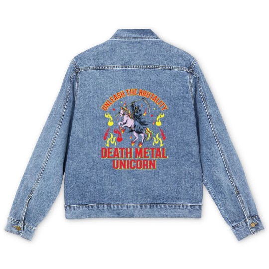 Goth Rock Satan Unicorn Festivals Death Metal Men's Denim Jackets