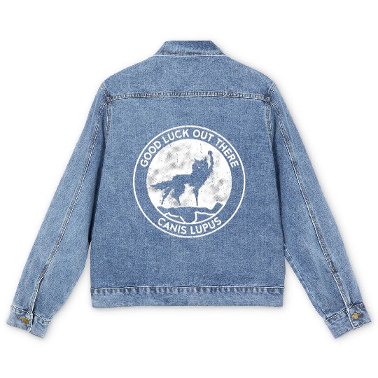canis lupus mountain Men's Denim Jackets