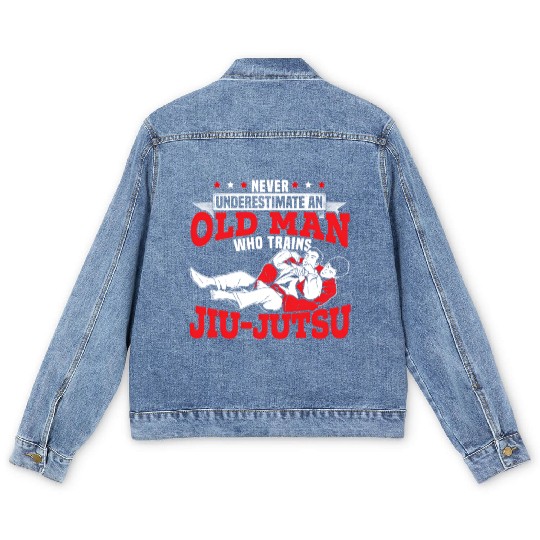 Jiu Jitsu Bjj Mixed Martial Mma Combat Fighting Men's Denim Jackets