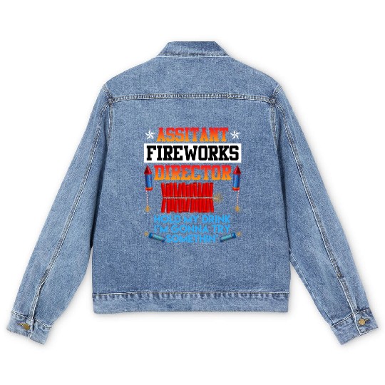 Independence Day Assistant Fireworks Director USA Men's Denim Jackets
