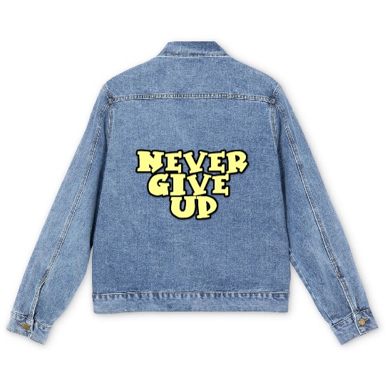 never give up stars Men's Denim Jackets