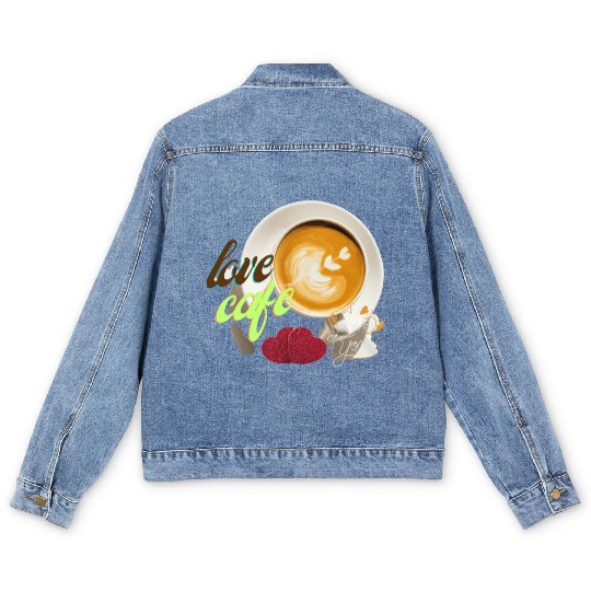 Chemise de café et de psychologie, Men's Denim Jackets drôle d