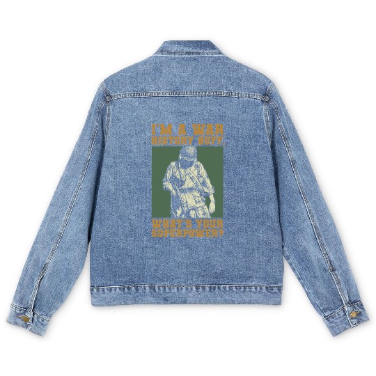 War History Buff - WW2 Enthusiast Men's Denim Jackets