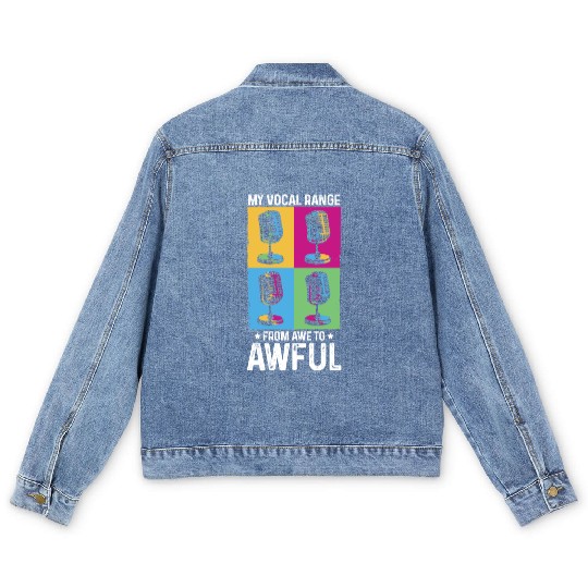 My Vocal Range From Awe to Awful Off-tune Singer Men's Denim Jackets