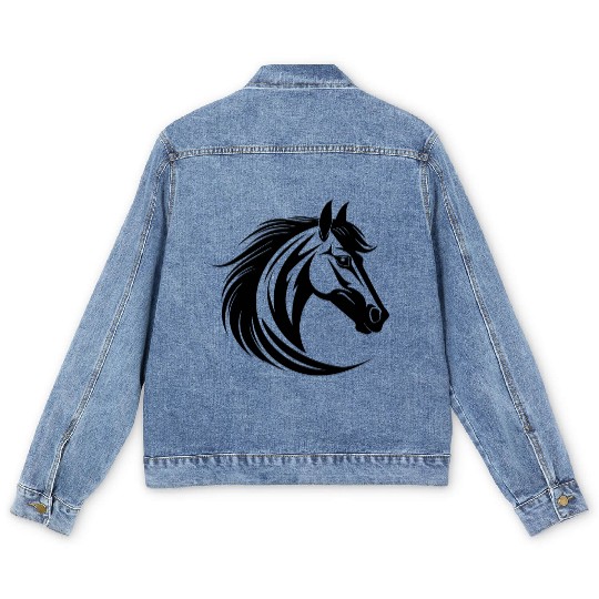Horse Equine Pony Men's Denim Jackets