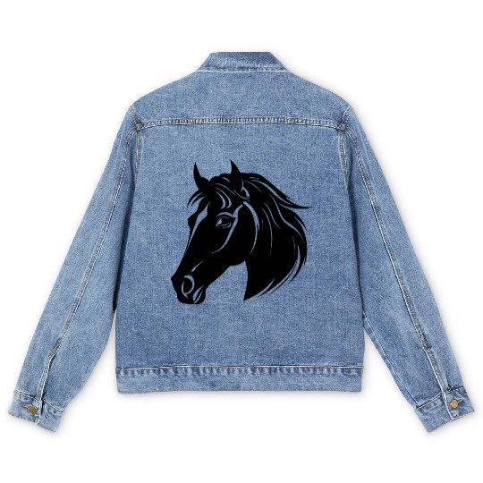 Horse Equine Pony Men's Denim Jackets