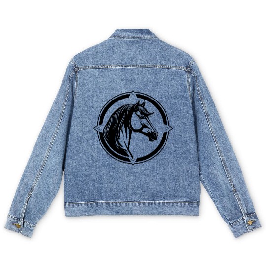 Horse Equine Pony Men's Denim Jackets