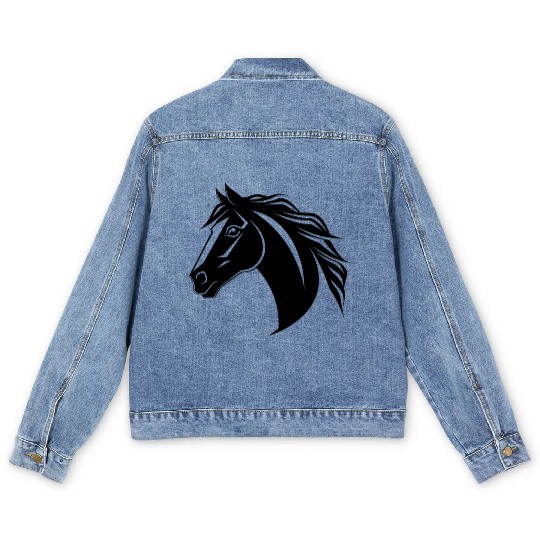 Horse Equine Pony Men's Denim Jackets