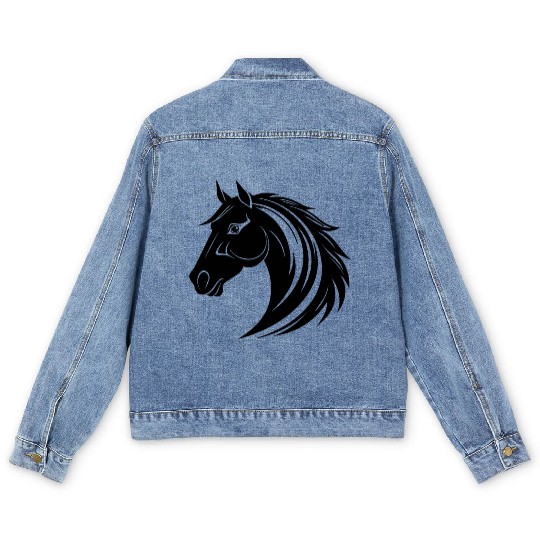 Horse Equine Pony Men's Denim Jackets
