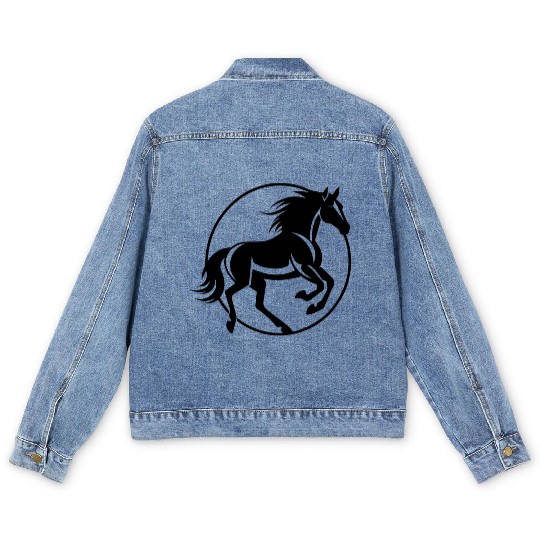 Horse Equine Pony Men's Denim Jackets