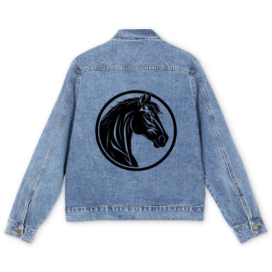 Horse Equine Pony Men's Denim Jackets