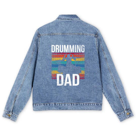 Drumming Dad Intrument Drum Drummer Lover Men's Denim Jackets