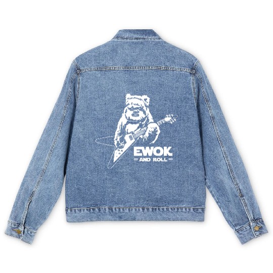 New Ewok And Roll Guitar Funny Men's Denim Jackets
