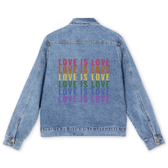 Love is Love Gay Pride Men's Denim Jackets