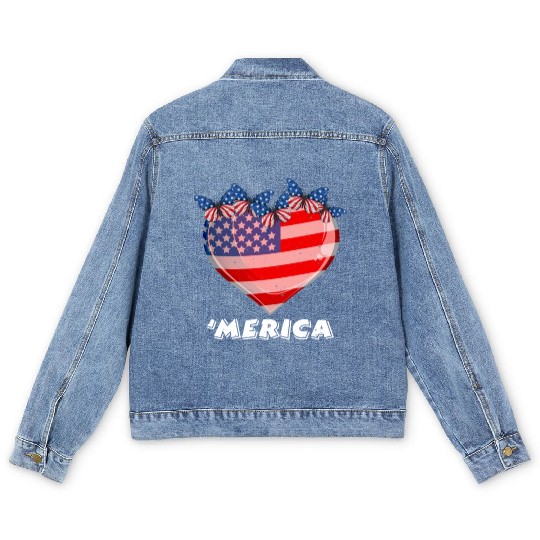 Patriotism Merica Pride US Patriots USA Fan Men's Denim Jackets