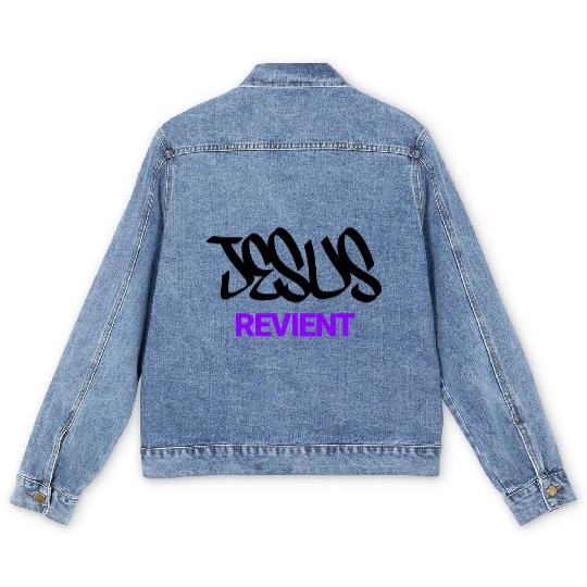 JESUS is coming back Men's Denim Jackets