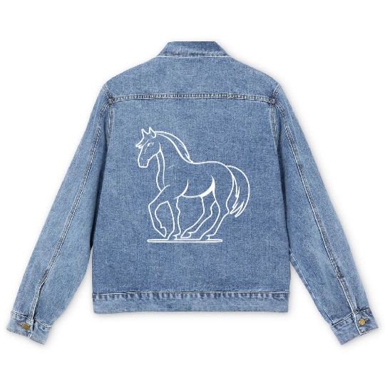 Horse Equine Pony Men's Denim Jackets