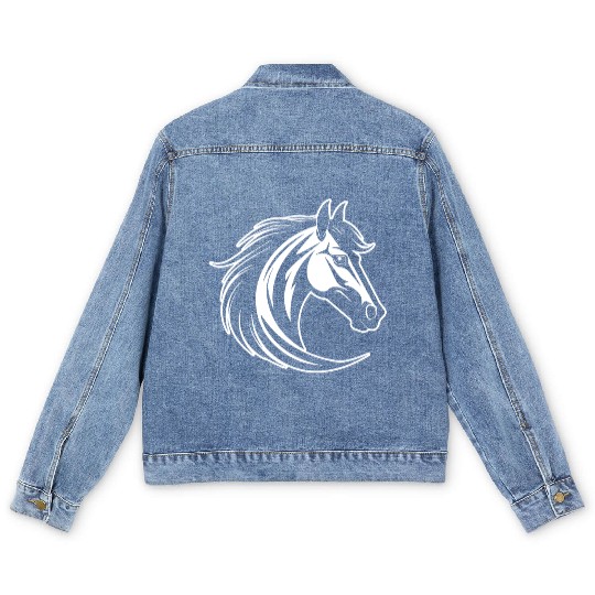 Horse Equine Pony Men's Denim Jackets
