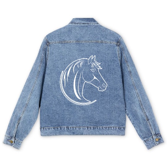 Horse Equine Pony Men's Denim Jackets