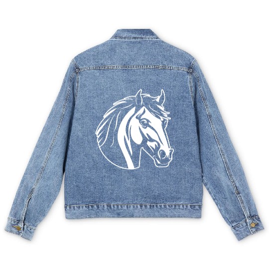 Horse Equine Pony Men's Denim Jackets