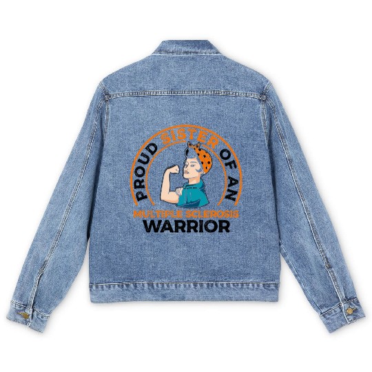 Proud Sister Of An Multiple Sclerosis Awareness Men's Denim Jackets