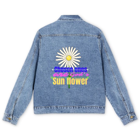 Chosen ones are Gods sun flower cute Men's Denim Jackets