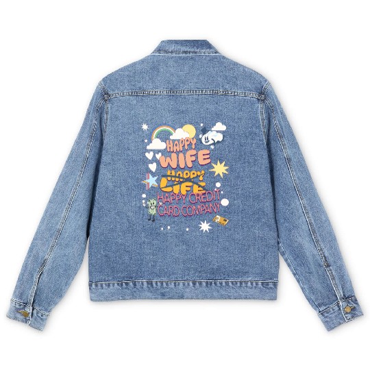 Happy Wife Happy Credit Card Company Men's Denim Jackets
