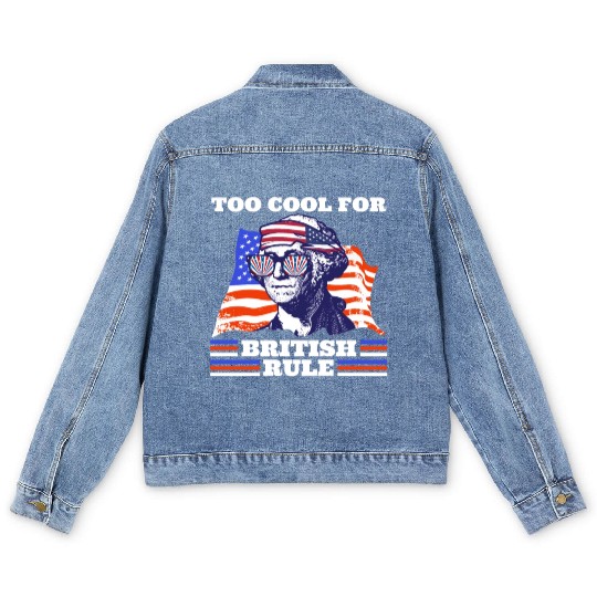 George Washington Too cool for British rule USA Men's Denim Jackets