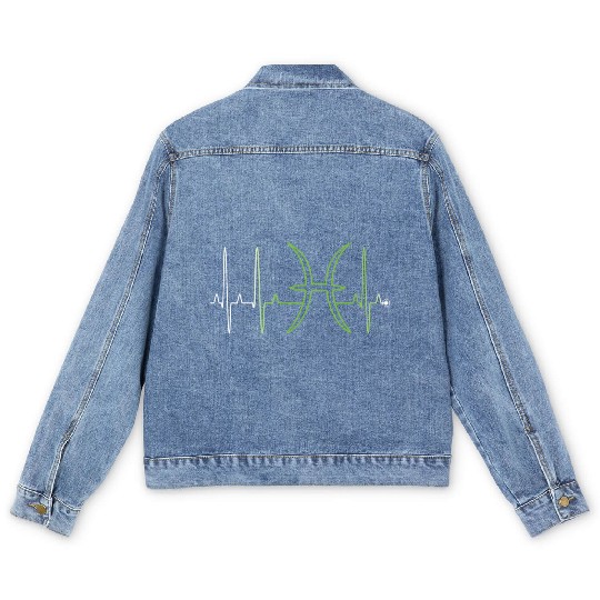 Pisces Astrology Sign Hebeat February March Men's Denim Jackets