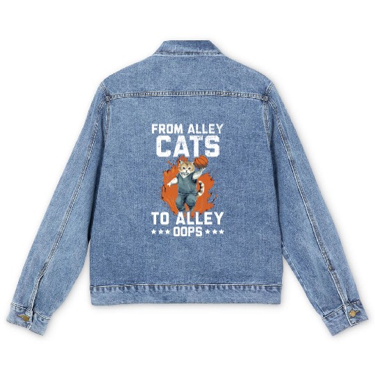 Basketball Cat Basketball Player I Love Basketball Men's Denim Jackets