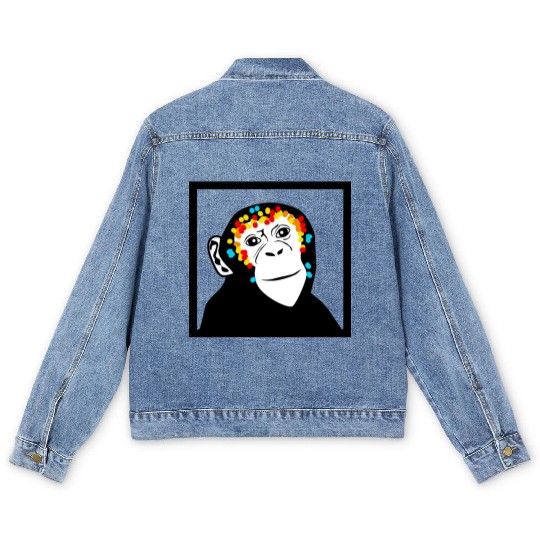 Monkey Face Monkey Monkey Men's Denim Jackets