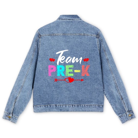 Team Pre K Teacher Men's Denim Jackets