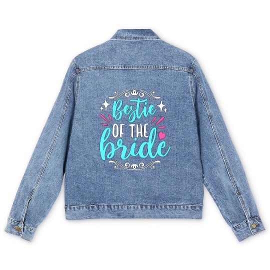 Maid Of Honor Bestie Of The Bride Wedding Bridal Men's Denim Jackets