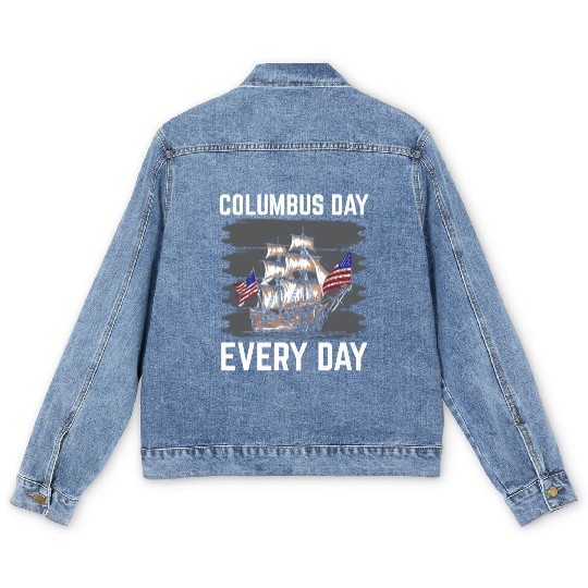 Christopher Columbus Italian American Columbus Day Men's Denim Jackets