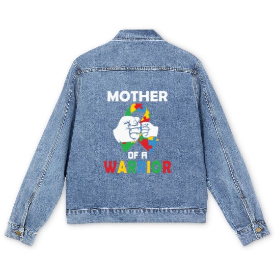 Mother of a warrior nature Men's Denim Jackets
