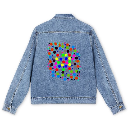 Multi-colored circle pattern Men's Denim Jackets, Travel