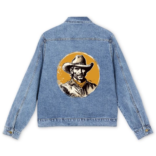 Howdy Partner! Retro Vintage Wild West Cowboy Men's Denim Jackets