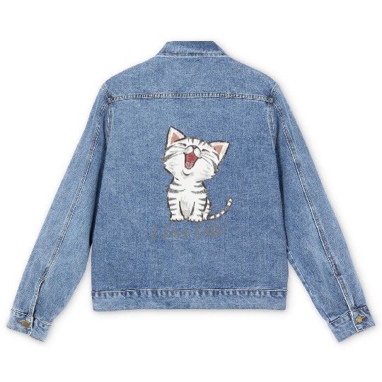I LOVE CAT Men's Denim Jackets