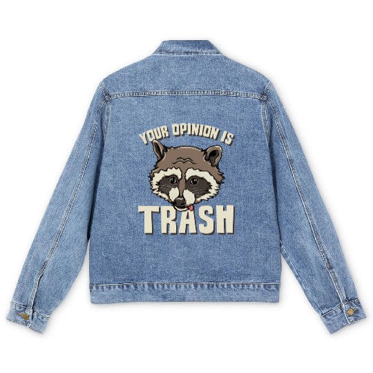 Raccoon Trash Panda Meme Garbage Humor Men's Denim Jackets