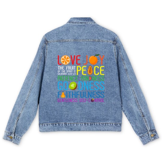 Love Joy The Fruit Of The Spirit Is Peace Patience Men's Denim Jackets