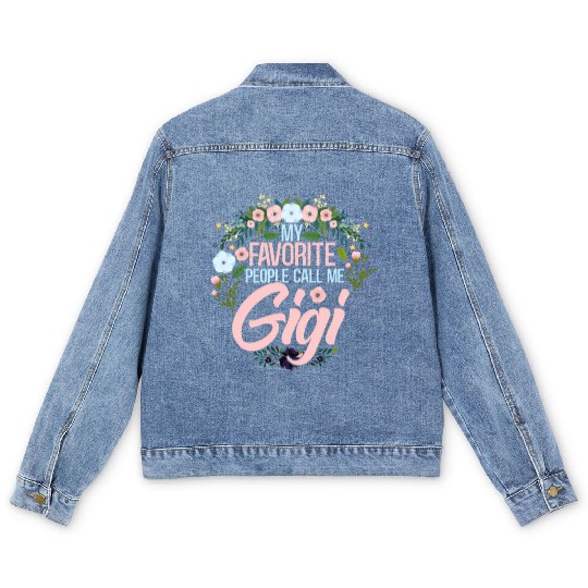 My Favorite People Call Me Gigi Mom Grandma Men's Denim Jackets