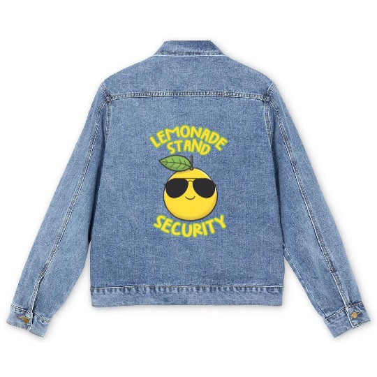 Lemonade Stand Security Cute Lemon Summer Men's Denim Jackets