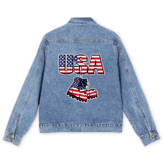 God bless America the land of the free Men's Denim Jackets
