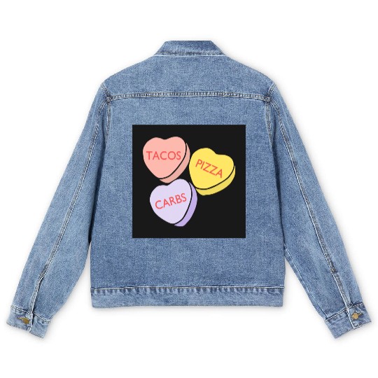 FRONTARTFunny Conversation Hearts Candy Men's Denim Jackets